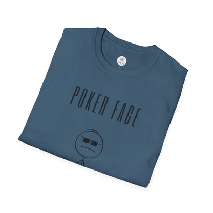 Poker Face T-Shirt — Funny Poker Meme Tee with Stick Figure and Chips