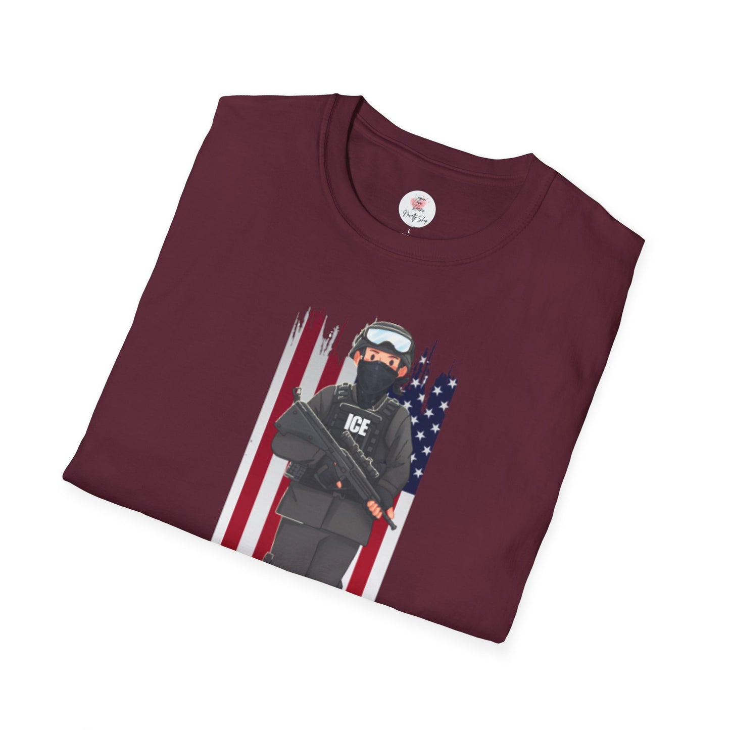 ICE Riot Gear T-Shirt — American Flag Tactical Design