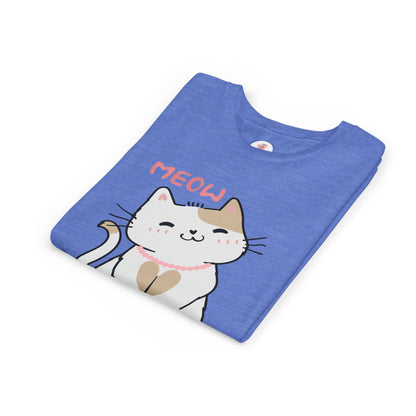 Cute 'Meow' Kitten Youth Tee - Adorable Cat Graphic