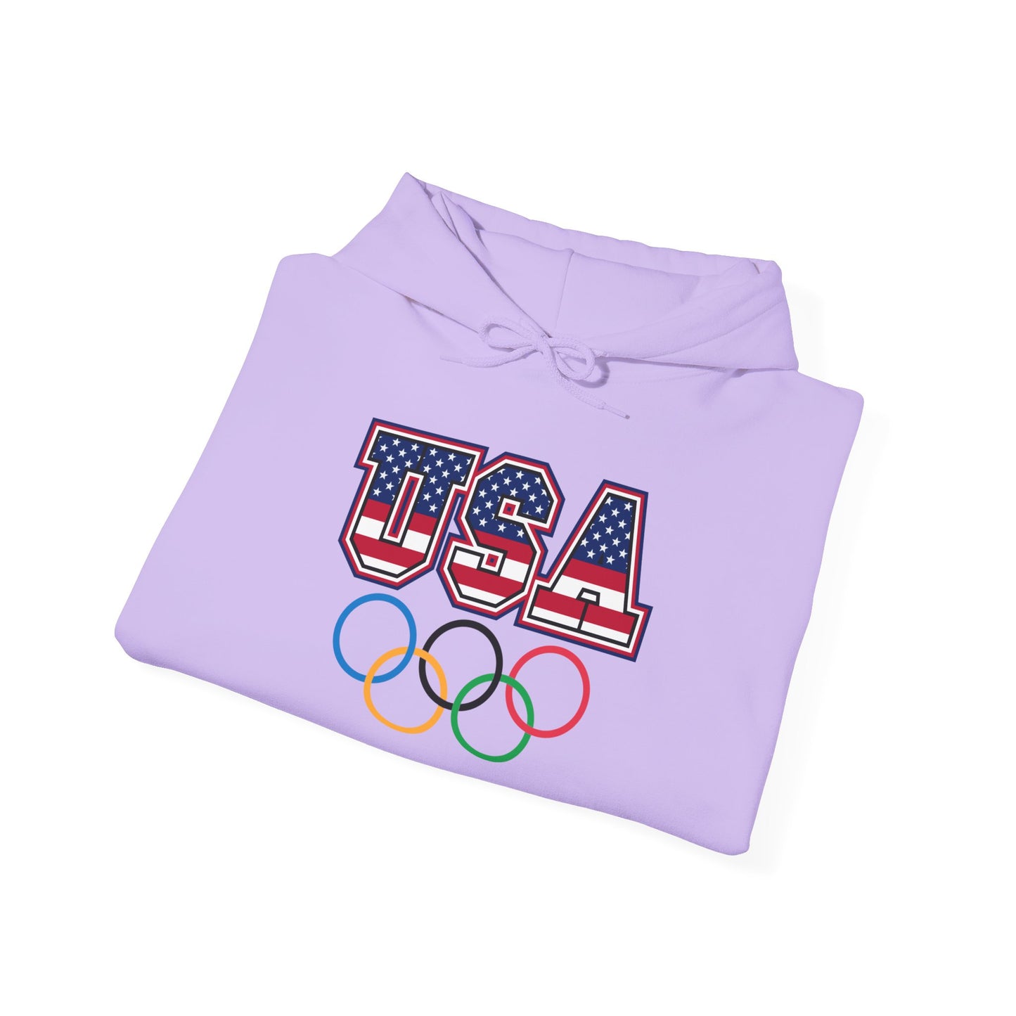 Team USA Olympic Rings Hoodie — American Flag Sports Fan Pullover