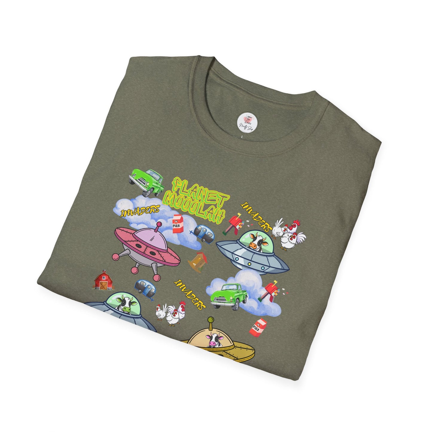 Planet Mooolah Game T-Shirt — Cute Colorful Spaceship Casino Graphic Tee