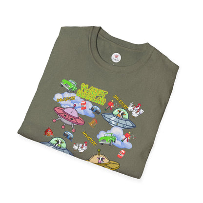 Planet Mooolah Game T-Shirt — Cute Colorful Spaceship Casino Graphic Tee