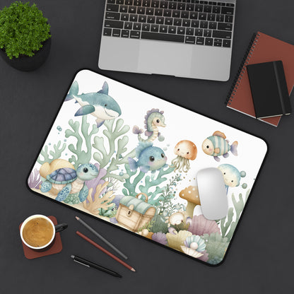 Cute Underwater Sea Life Desk Mat