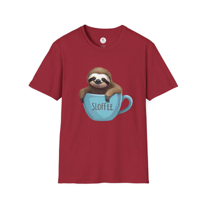 Sloffee Sloth Coffee Cup T-Shirt