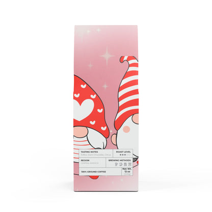 Rock Creek Coffee Blend (Medium Roast) 3 Gnomes Celebrating Love - Coffee Packaging