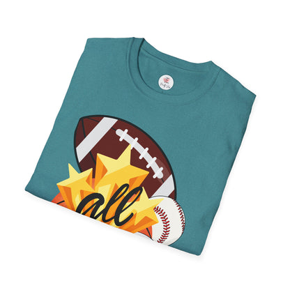 All Sports Graphic T-Shirt — Multi-Sport Soccer Basketball Football Baseball Design