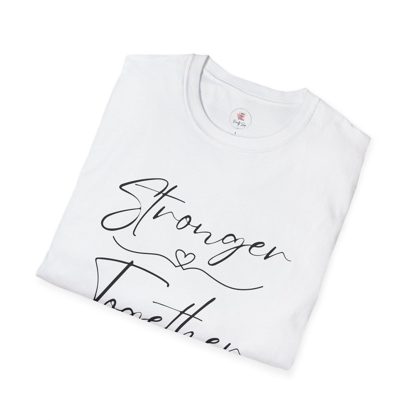 T-Shirt — "Stronger Together" Minimal Script Tee (Inspirational Couples Tee)