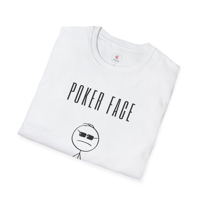 Poker Face T-Shirt — Funny Poker Meme Tee with Stick Figure and Chips
