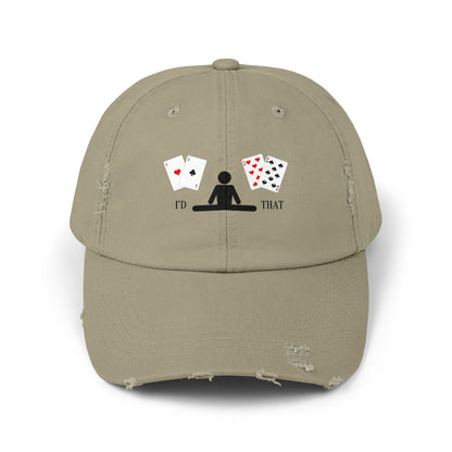Blackjack Distressed Cap — 'I'd Split That' Card Dealer Graphic Baseball Cap