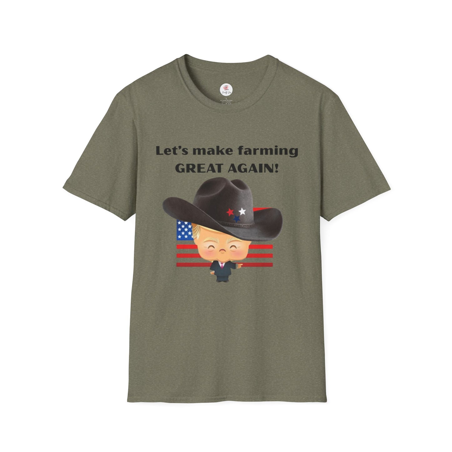 Let's Make Farming Great Again T-Shirt — Patriotic Cowboy Trump Farming Tee
