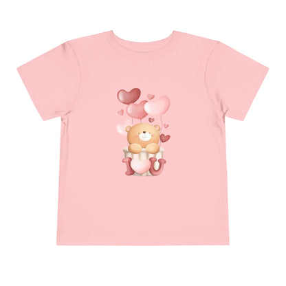 Toddler Tee — Cute Bear with Hearts and "I  Heart U"  T-Shirt