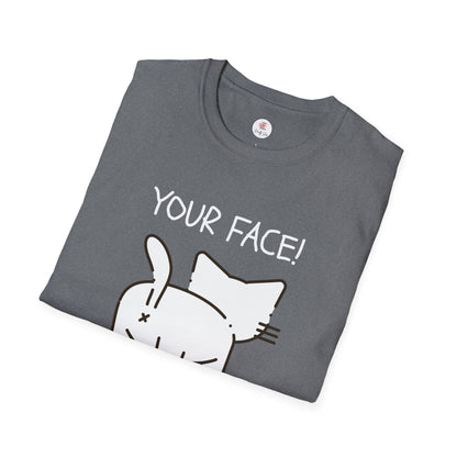 Minimalist 'Your Face' Cat Butt T-Shirt — Funny Cat Lover Tee