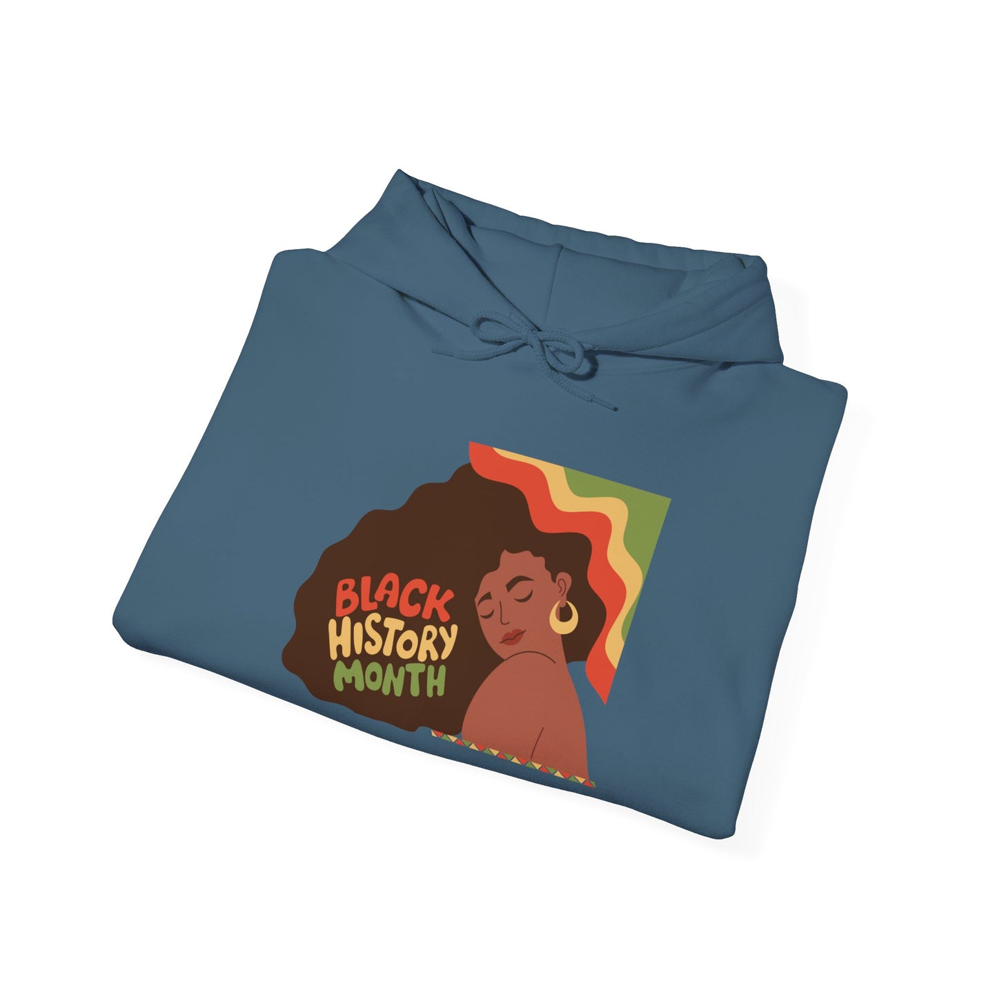 Black History Month Hoodie — Retro Afro Woman Graphic "Black History Month"