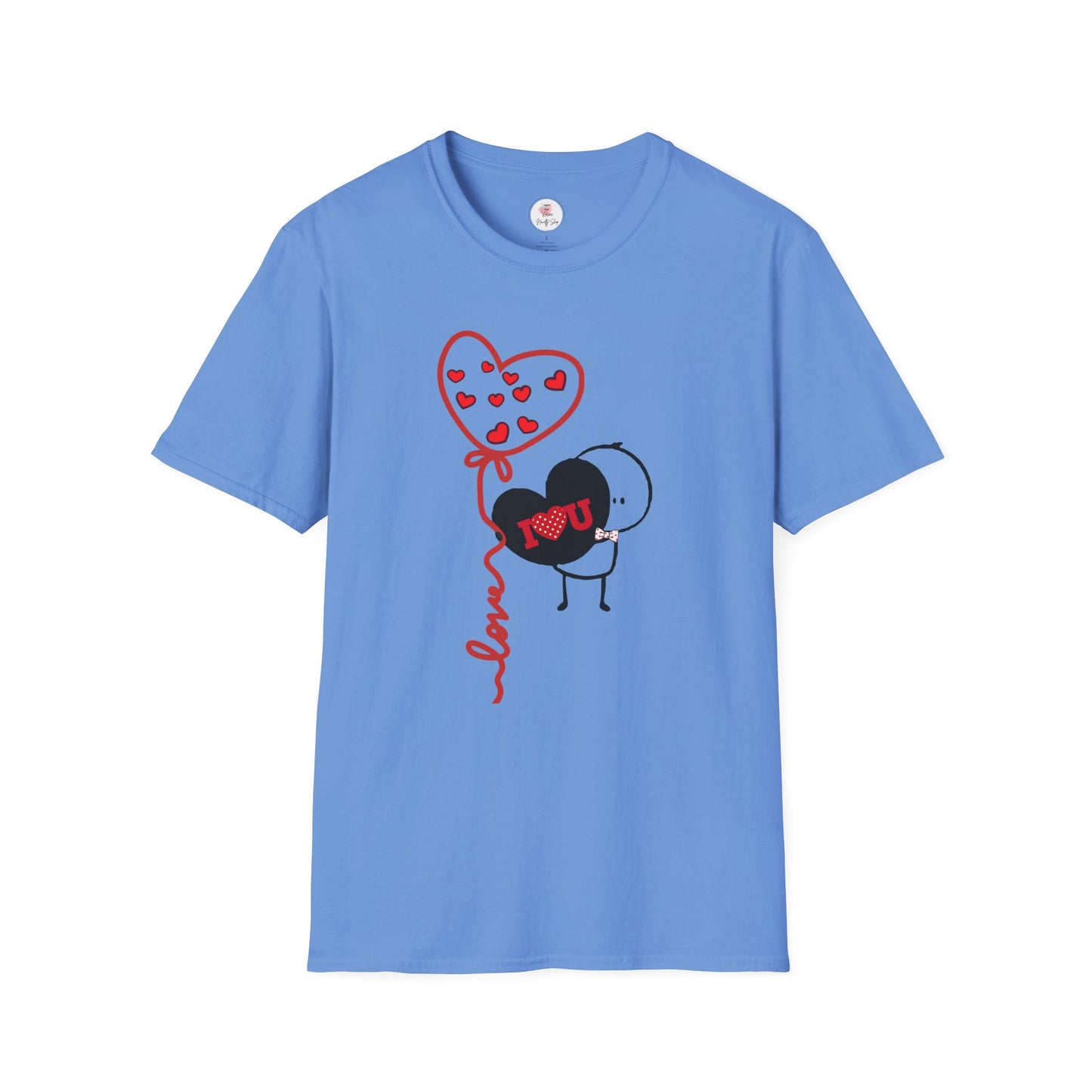 Valentine Heart Balloon T-Shirt — Cute "I Love You" Cartoon Tee