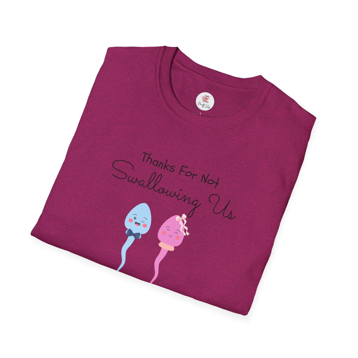 Mother’s Day Twins T-Shirt — “Thanks For Not Swallowing Us” Cute Sperm Cartoon Tee