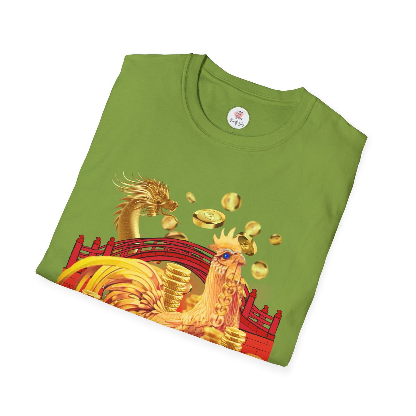 Prosperity Dragon Link T-Shirt — Gold Coins & Fortune Design