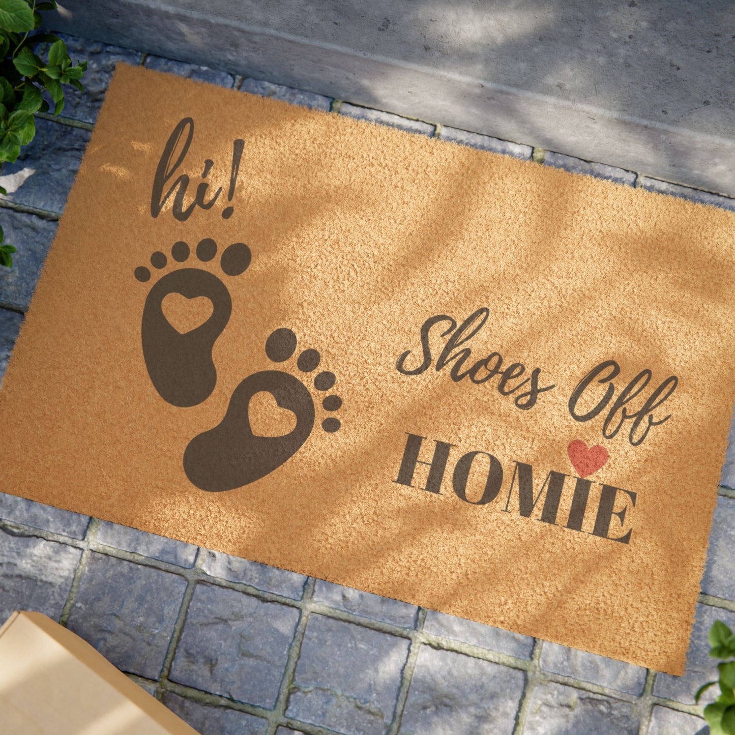 Doormat — 'Hi, Shoes Off Homie' Welcome Mat