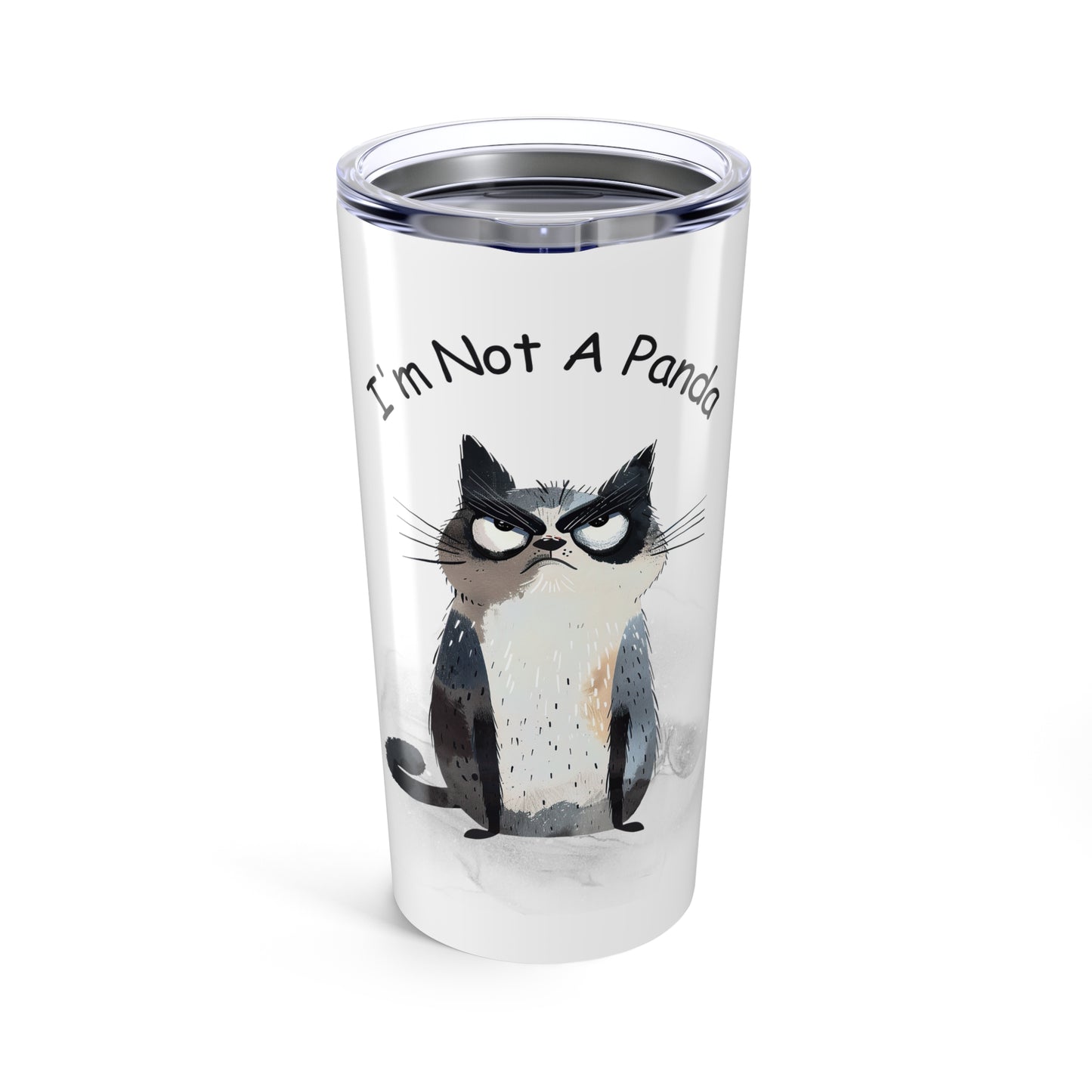 I'm Not A Panda Sassy Cat Tumbler,  Insulated Mug, 20oz Pet-Themed Drinkware