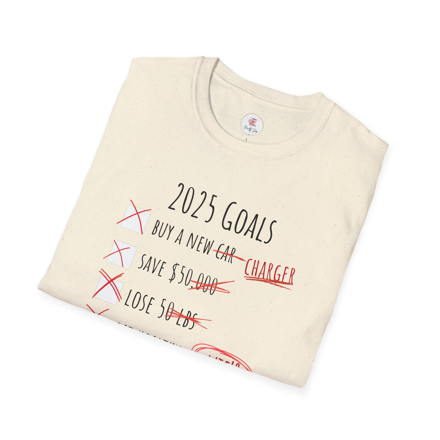 2025 Goals Funny Checklist T-Shirt — Sarcastic New Year Resolution Tee