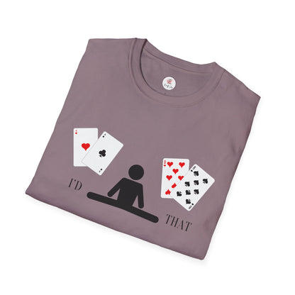 Blackjack T-Shirt — 'I'd Split That' Card Dealer Graphic Tee
