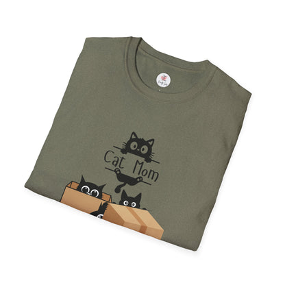Cat Mom T-Shirt — Cute Black Cats in Boxes Tee