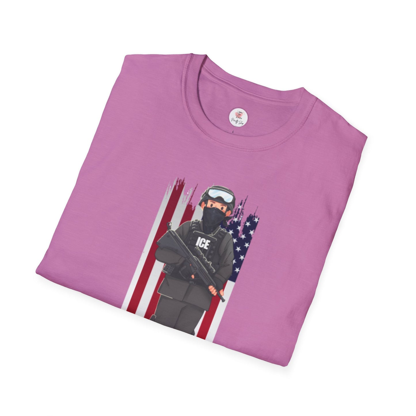 ICE Officer American Flag "Thank You" T-Shirt