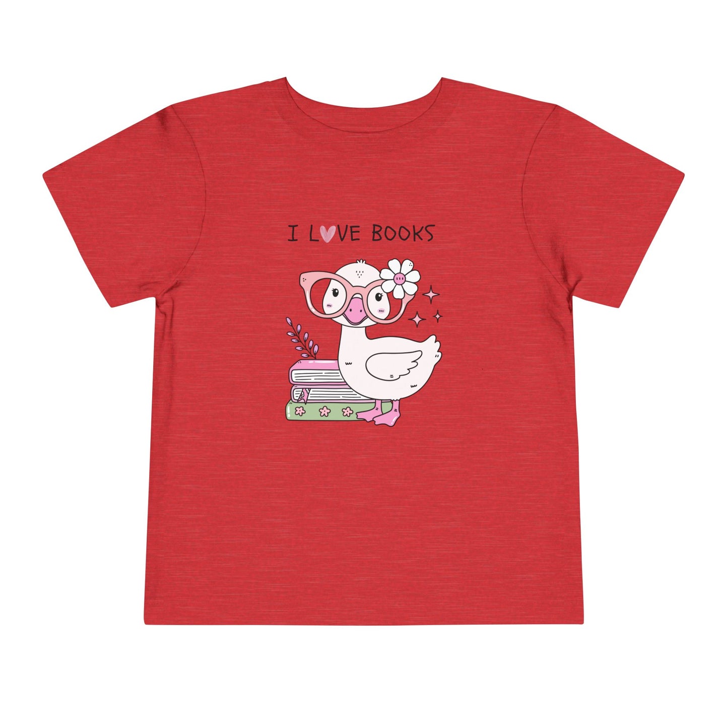 Toddler Tee — Cute Duck "I Love Books" Reading Shirt for Kids