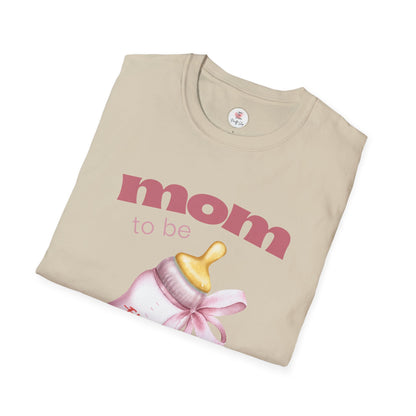 "Mom to Be" Pink Baby Bottle Pregnancy Announcement Tee