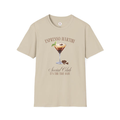 Espresso Martini Social Club T-Shirt — 'It's Tini Time' Cocktail Tee
