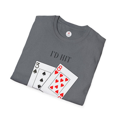 I'd Hit That Playing Cards T-Shirt — Blackjack Tee