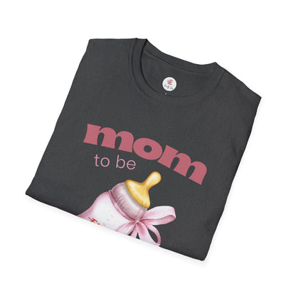 "Mom to Be" Pink Baby Bottle Pregnancy Announcement Tee