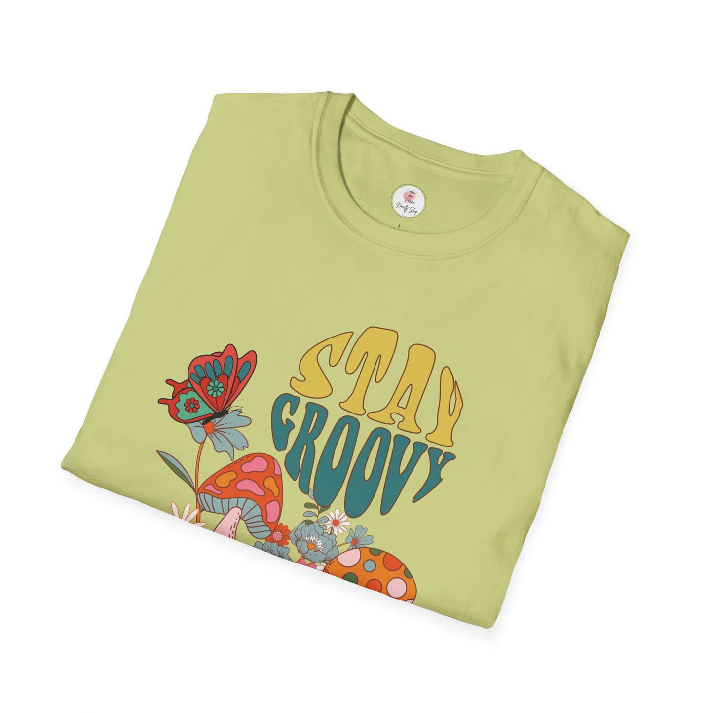 Stay Groovy Floral T-Shirt — 70s Retro Mushroom & Flower Graphic Tee
