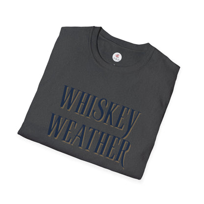 Whiskey Weather T-Shirt – Vintage Script Fall Drinking Tee