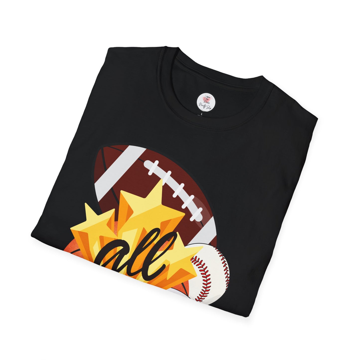 All Sports Graphic T-Shirt — Multi-Sport Soccer Basketball Football Baseball Design