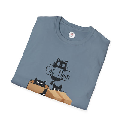 Cat Mom T-Shirt — Cute Black Cats in Boxes Tee
