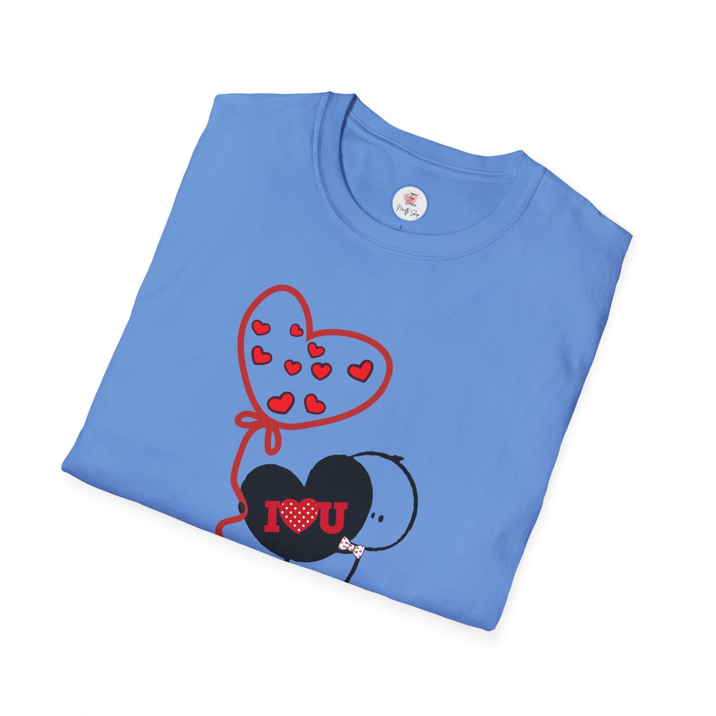 Valentine Heart Balloon T-Shirt — Cute "I Love You" Cartoon Tee