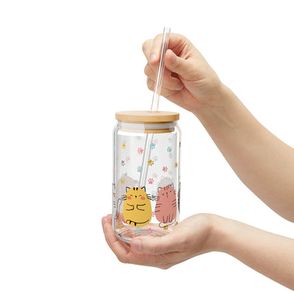 Adorable Kawaii Sipper Glass, Cute Cat Design 16oz Drinkware for Kids, Cat Lovers Gift, Pet-Themed Party Accessory, Eco-Friendly [...]