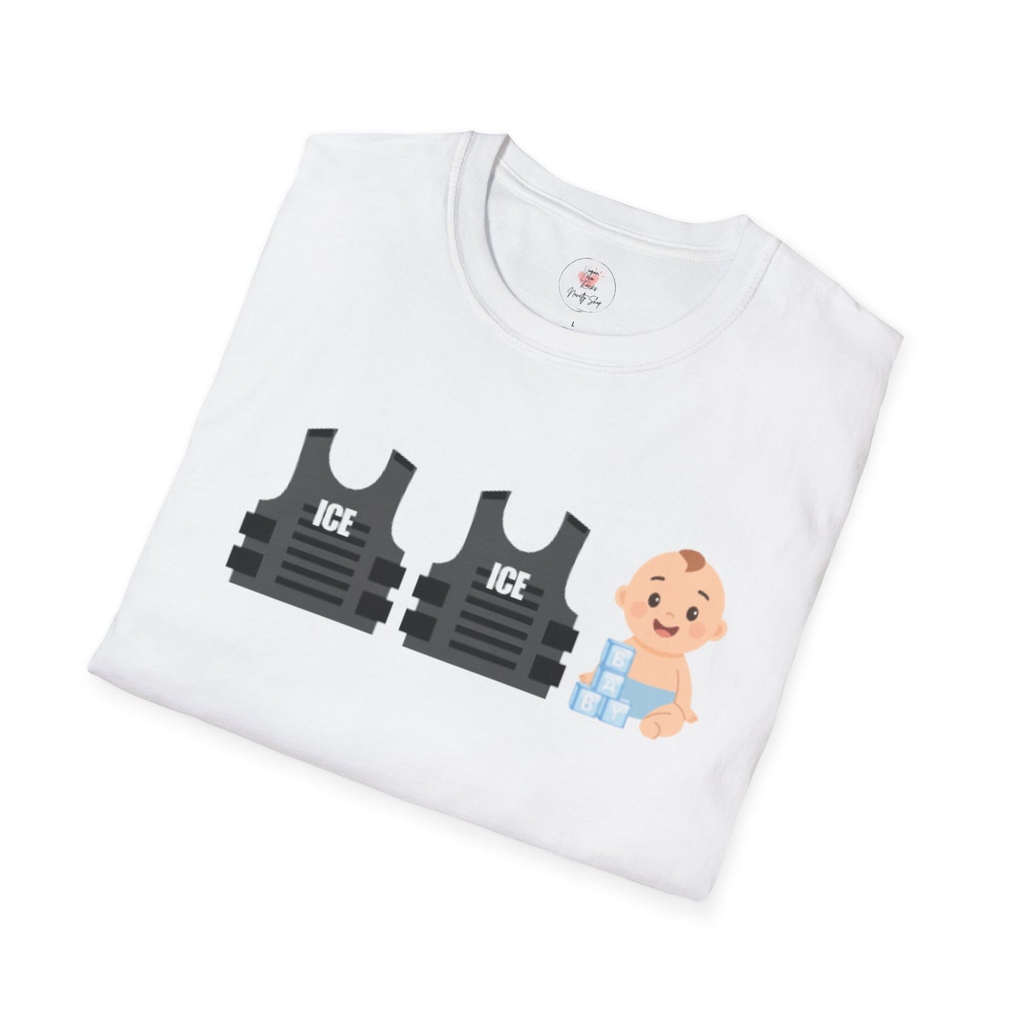 Funny ICE, ICE, Baby Graphic T-Shirt – Immigration Humor Tee