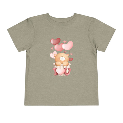 Toddler Tee — Cute Bear with Hearts and "I  Heart U"  T-Shirt