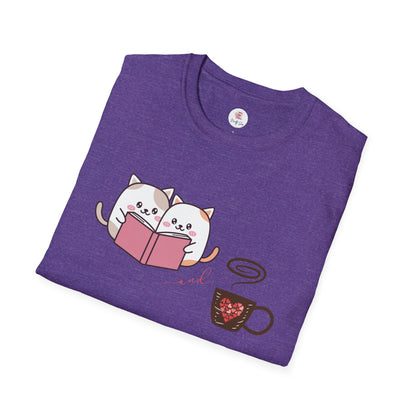 Cute Cats, Books, and Coffee T-Shirt