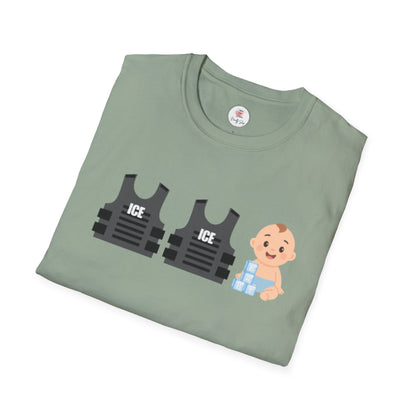 Funny ICE, ICE, Baby Graphic T-Shirt – Immigration Humor Tee