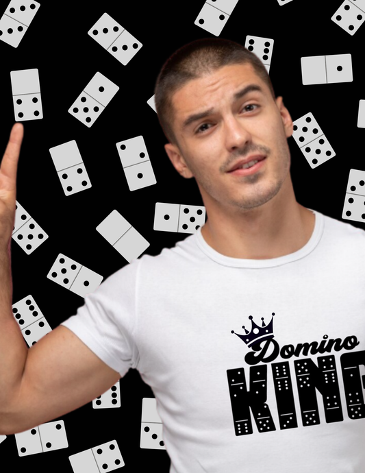Domino King T-Shirt — Crowned Dominoes Graphic Tee for Game Night