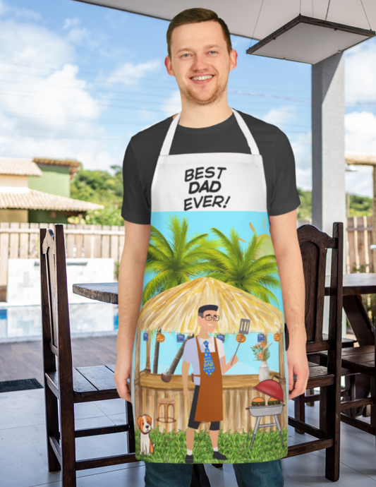 Best Dad Ever! Tropical BBQ Father's Day Apron