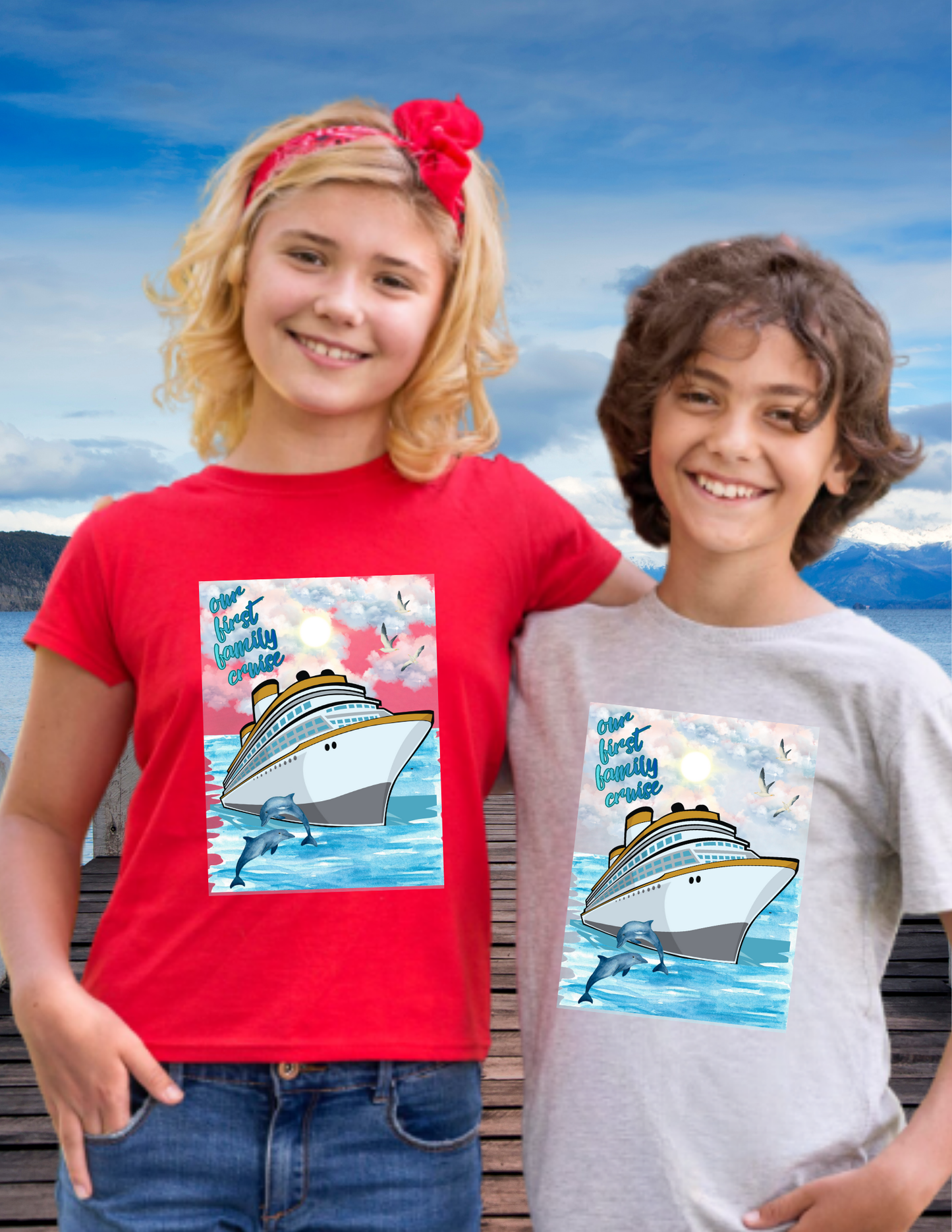 Cruise Ship Tee — "Our First Family Cruise" Youth T-Shirt