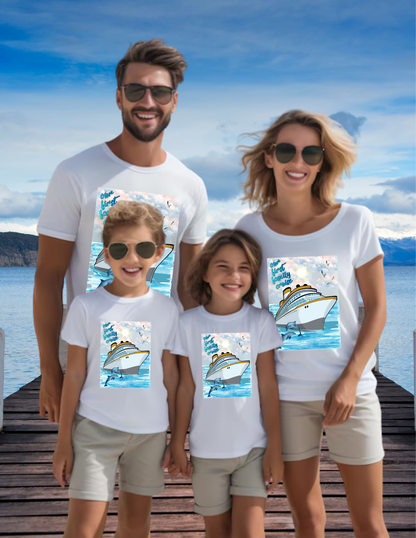 Cruise Ship Tee — "Our First Family Cruise" Adult T-Shirt
